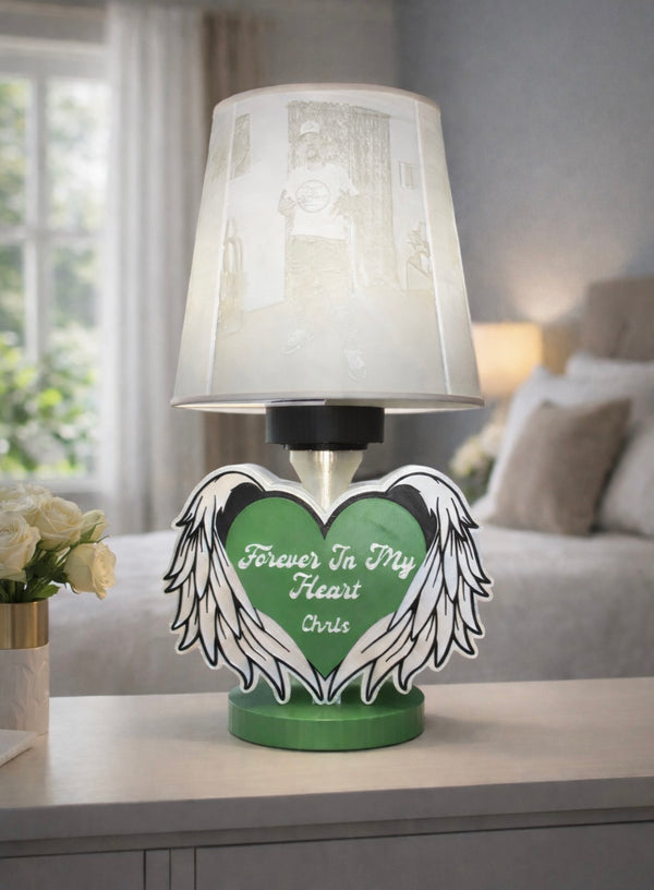 Personalized Memorial Lamp Forever In My Heart with Photos & Custom Text