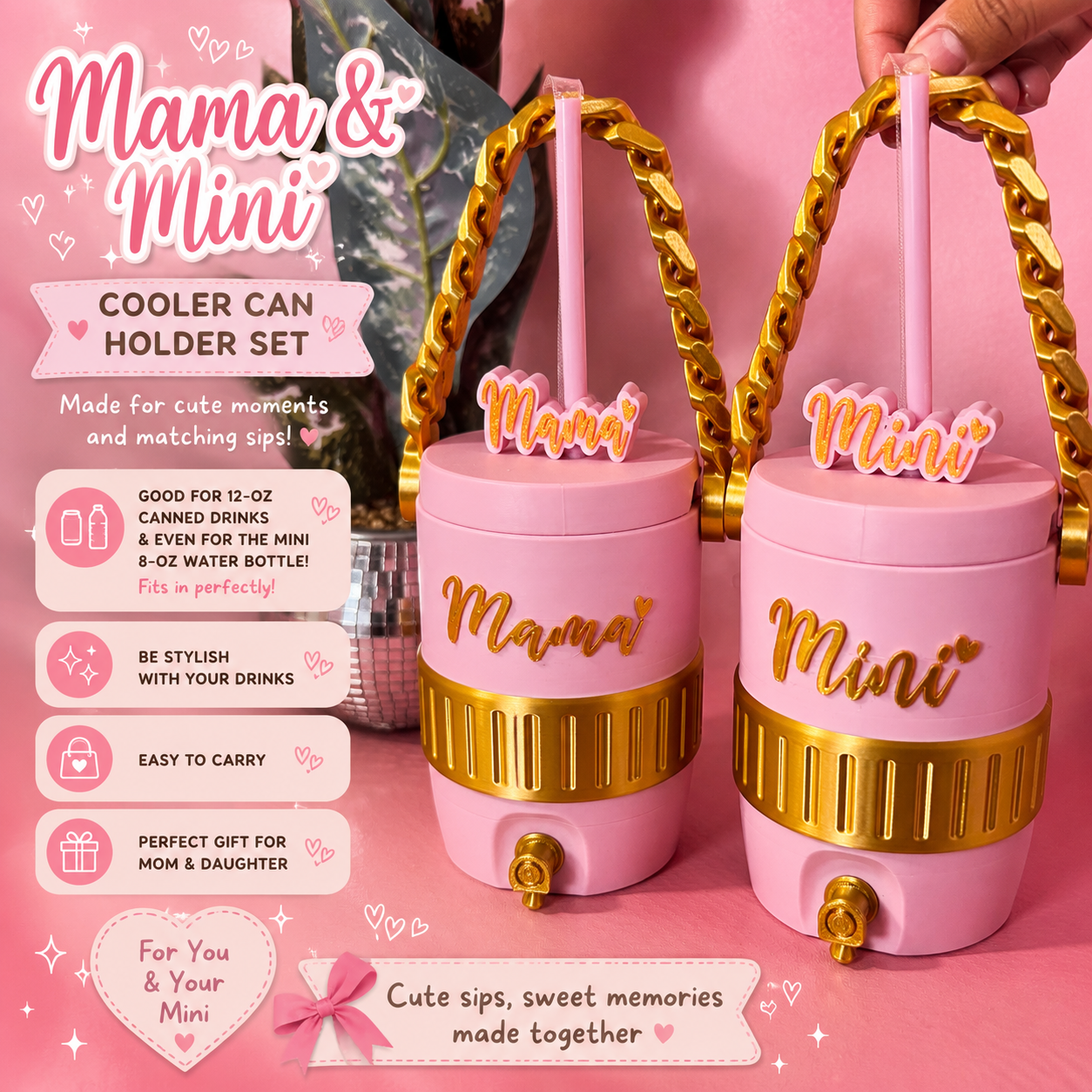 Mama & Mini Cooler Can Holder Set