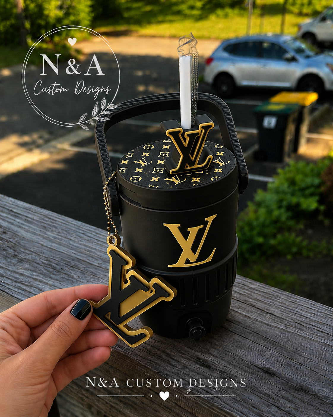 Luxe Vanity Cooler Can Holder 12 oz, 3D Printed Can Holder with Handle, Soda Can Holder