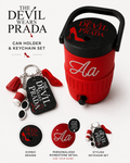 Fashion Devil Rhinestone Detail Can Holder & Keychain Set