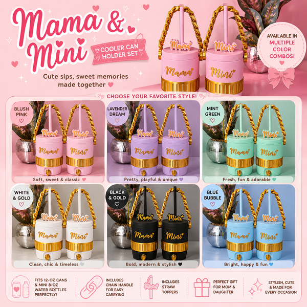 Mama & Mini Cooler Can Holder Set