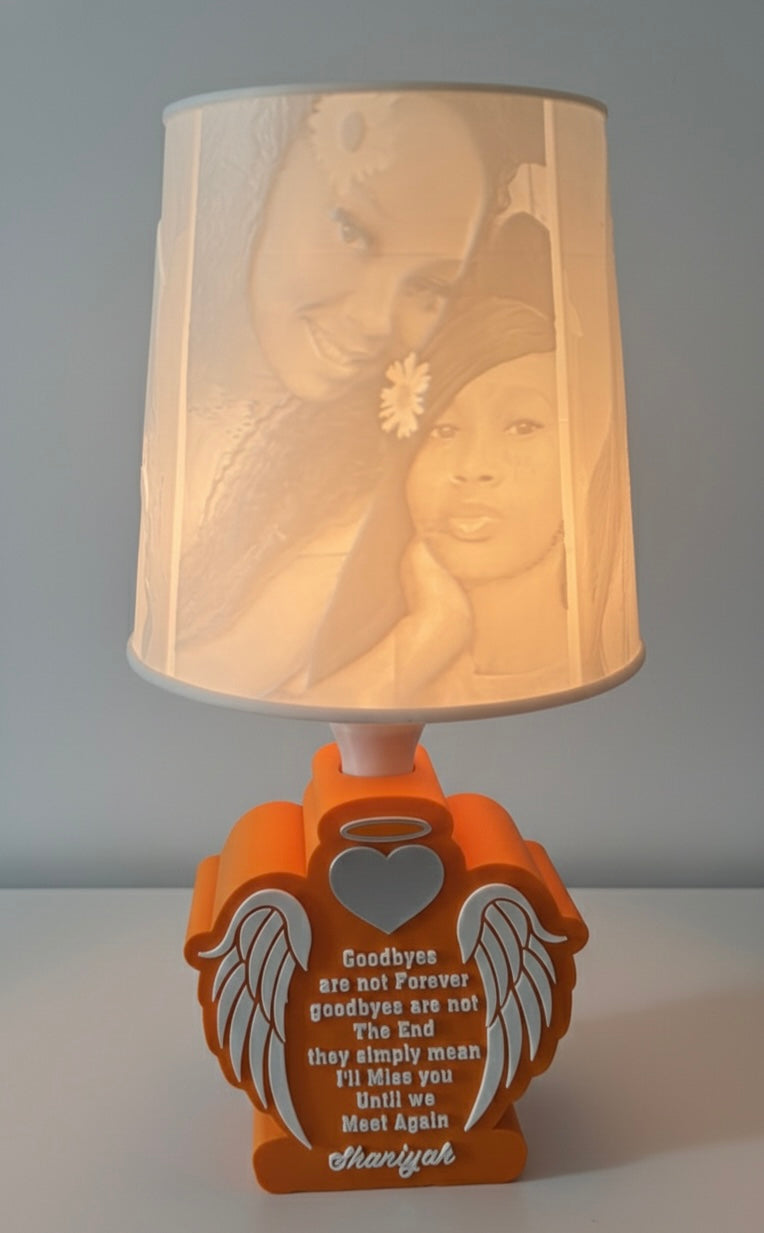Personalized Memorial Lamp with Photos & Custom Text